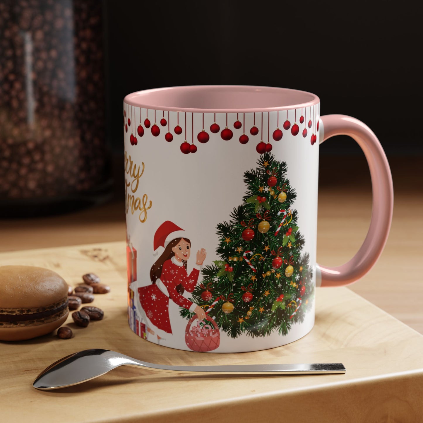 Merry Christmas - Accent Coffee Mug (11, 15oz)