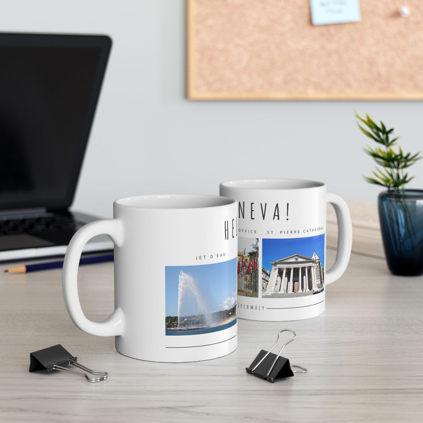Hello, Geneva! Ceramic Coffee Mug - 11oz & 15oz - Travel Souvenir Gift - 12168