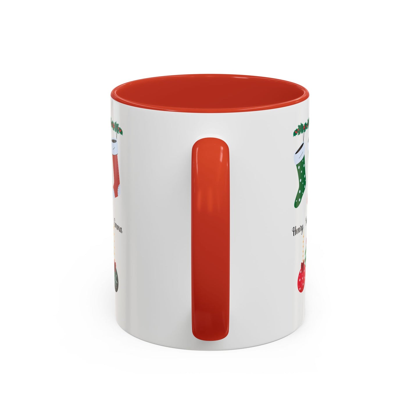 Christmas, Family Photo, Customizable, Accent Coffee Mug (11, 15oz)