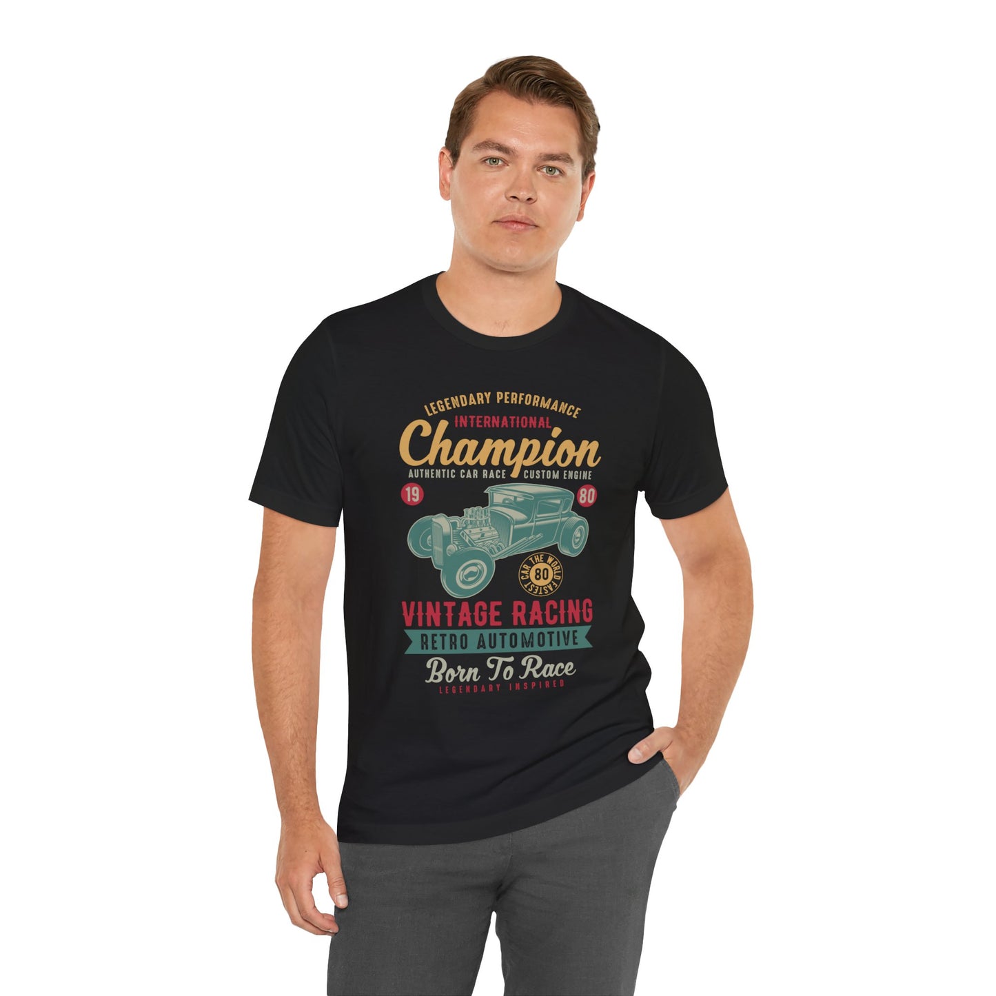 Legendary Performance, Vintage Racing, Retro Automotive - Unisex Jersey Short Sleeve Tee