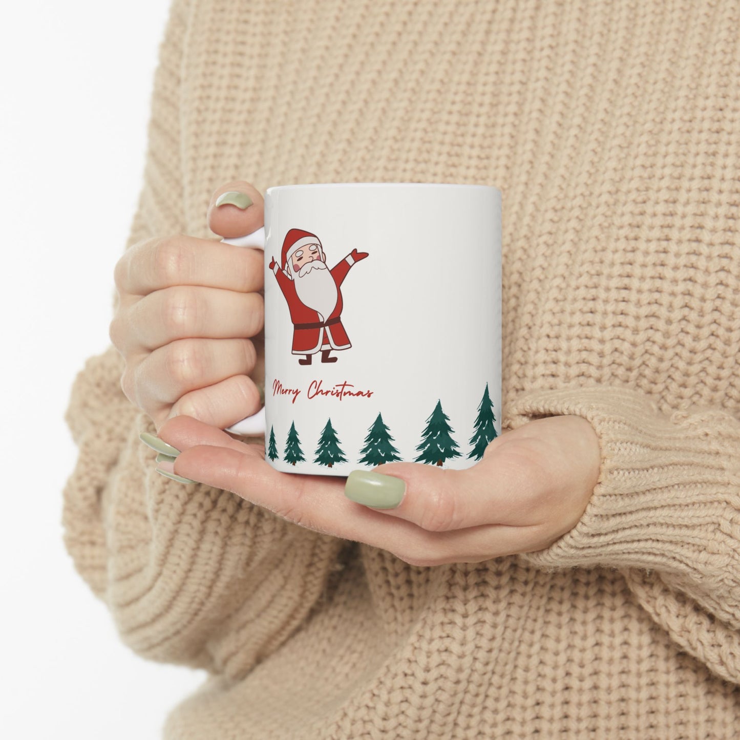 Santa & Dog, Merry Christmas - Ceramic Mug, (11oz, 15oz) - 10911