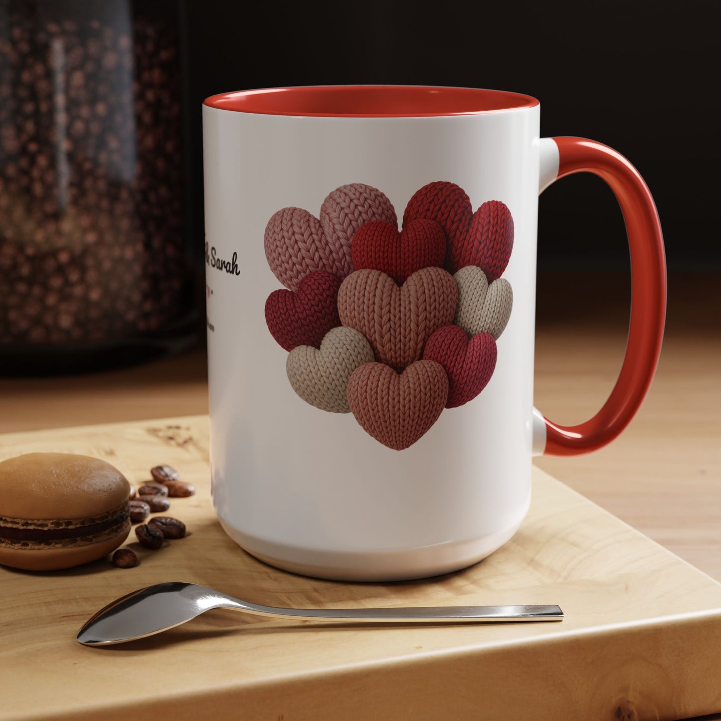 Valentine’s Hearts Personalized Mug — Custom Names & Established Date (11oz / 15oz) - 14745