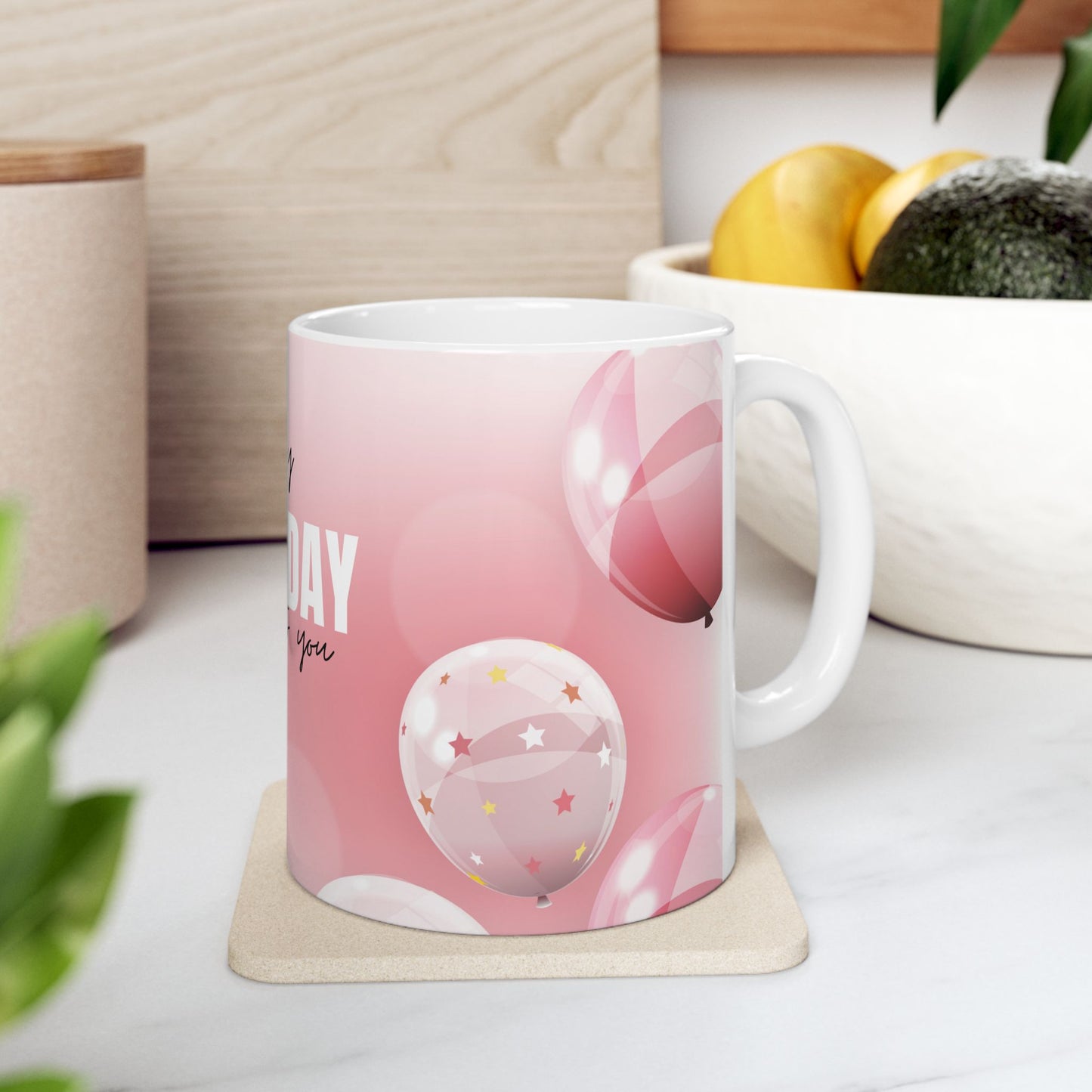 Happy Birthday Ceramic Mug, Gift for Her, Celebration Coffee Cup, Birthday Presents, Cheerful Drinkware - 13984
