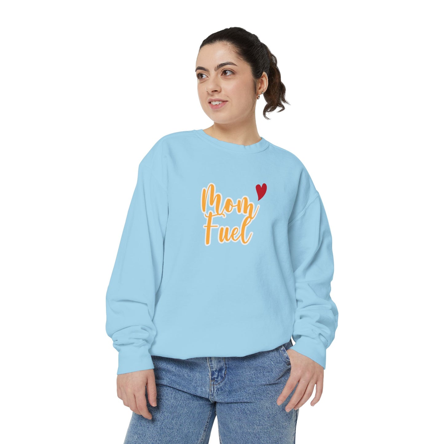 Mom Fuel Sweatshirt - Cozy Unisex Garment-Dyed Top for Moms - 11834