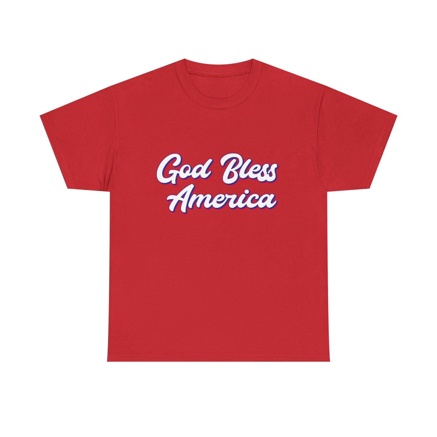 God Bless America Unisex Heavy Cotton Tee | Patriotic Shirt, American Pride Apparel, 4th of July Outfit, Gift for Veterans, Summer - 13655