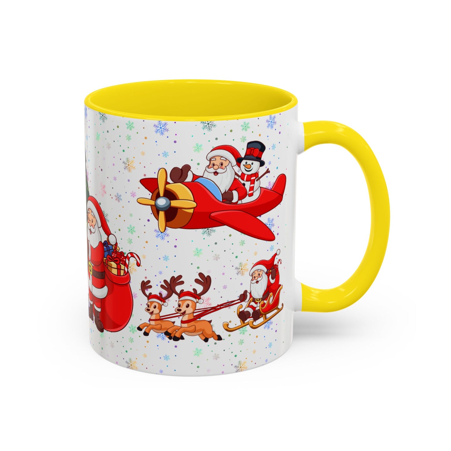 Christmas Party, Santa, Snowman & Reindeer - Accent Coffee Mug (11, 15oz) - 10429