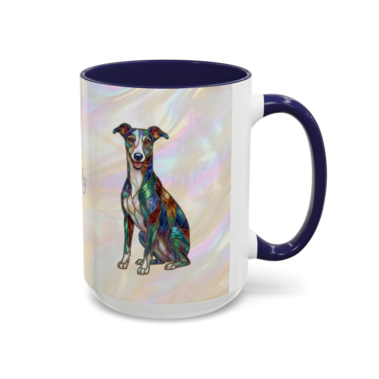 Whippet Accent Coffee Mug – Stained Glass Design 11/15oz - 14652