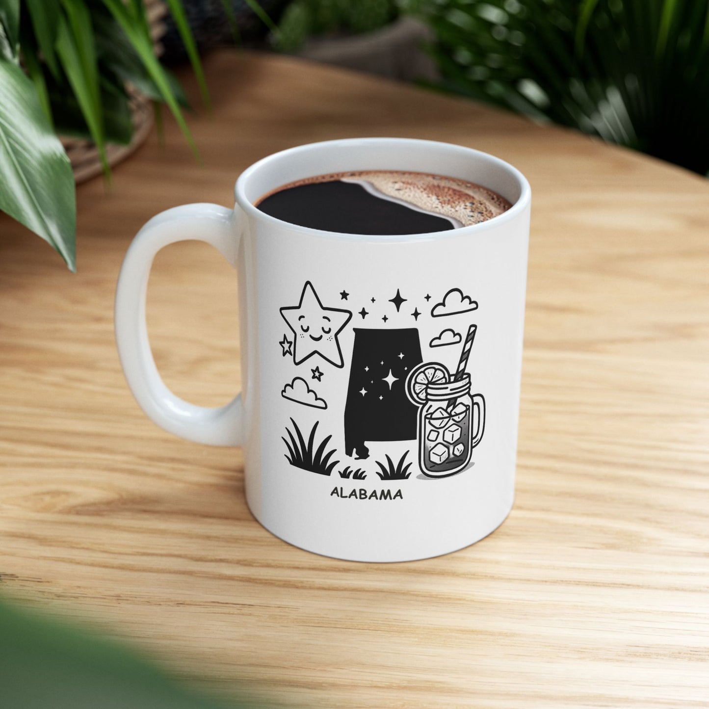 "Alabama: Where the stars shine brighter and the sweet tea is sweeter." Ceramic Coffee Mug - 11oz & 15oz, 12777