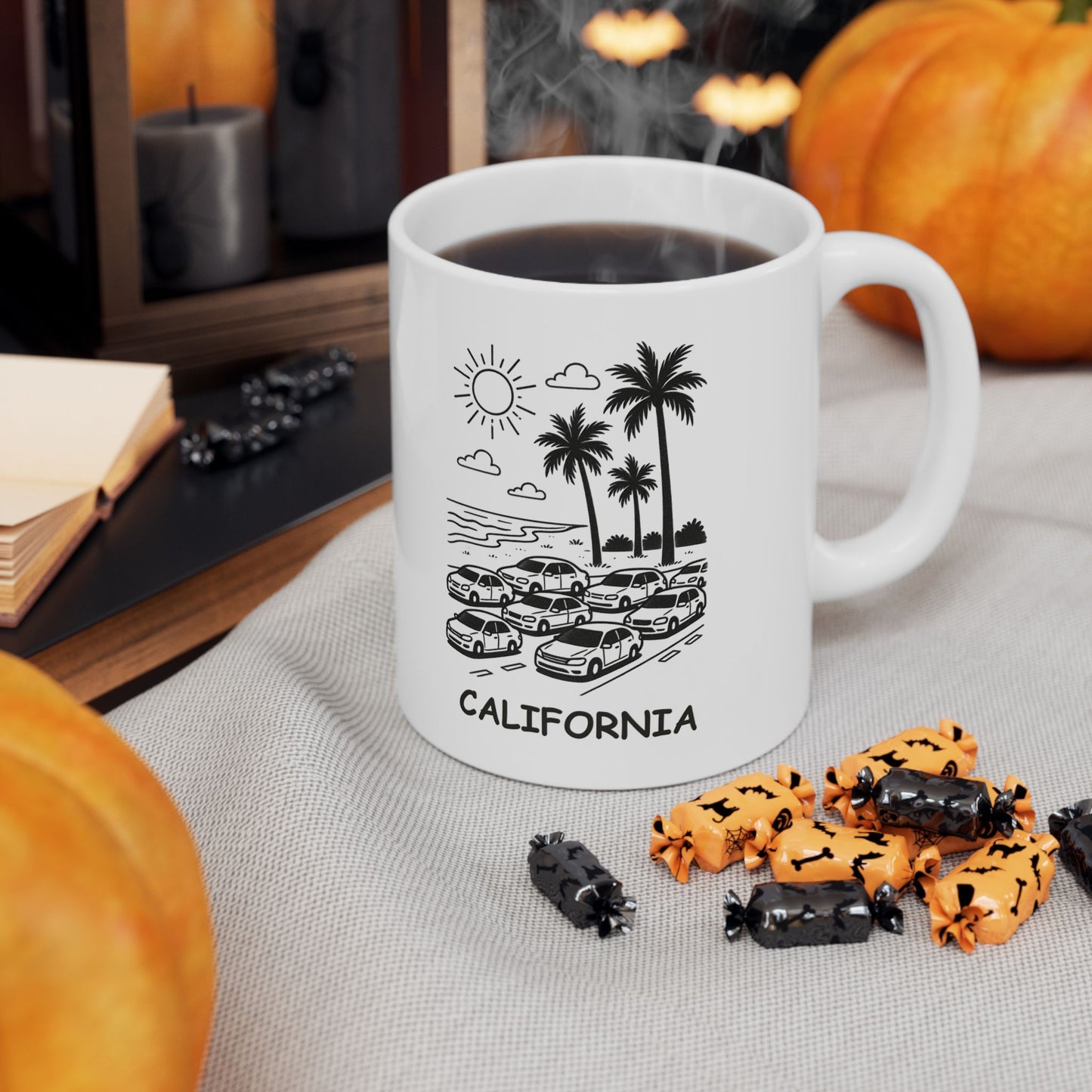"Sun, sand, and the occasional traffic jam." Ceramic Mug – 12709