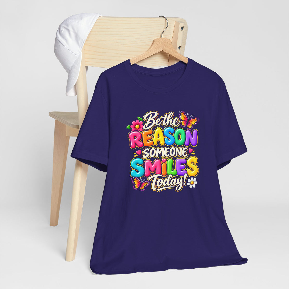Be the Reason Someone Smiles Today T-Shirt, Colorful Inspirational Floral Tee - 14511