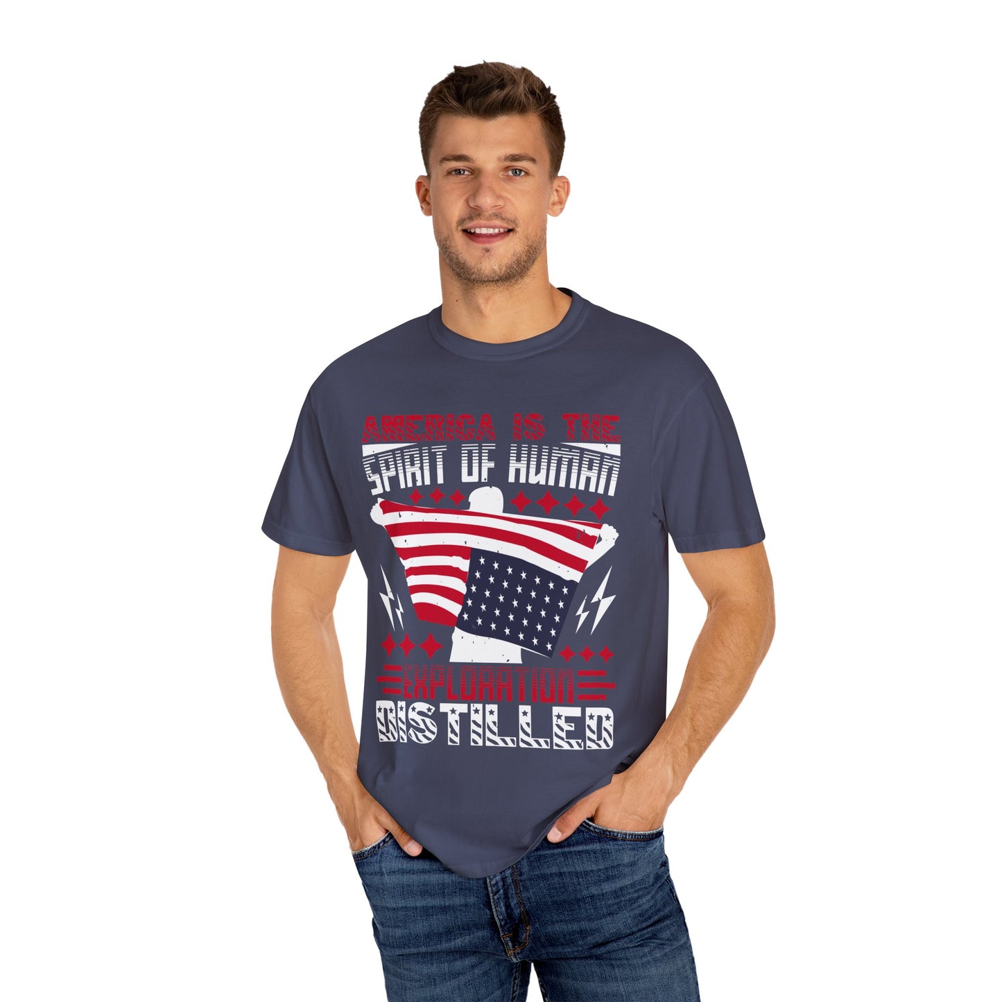 Patriotic Unisex T-Shirt - Spirit of Human Exploration, Independence Day Gift, July 4th Celebration Wear, American Pride Tee - 13792