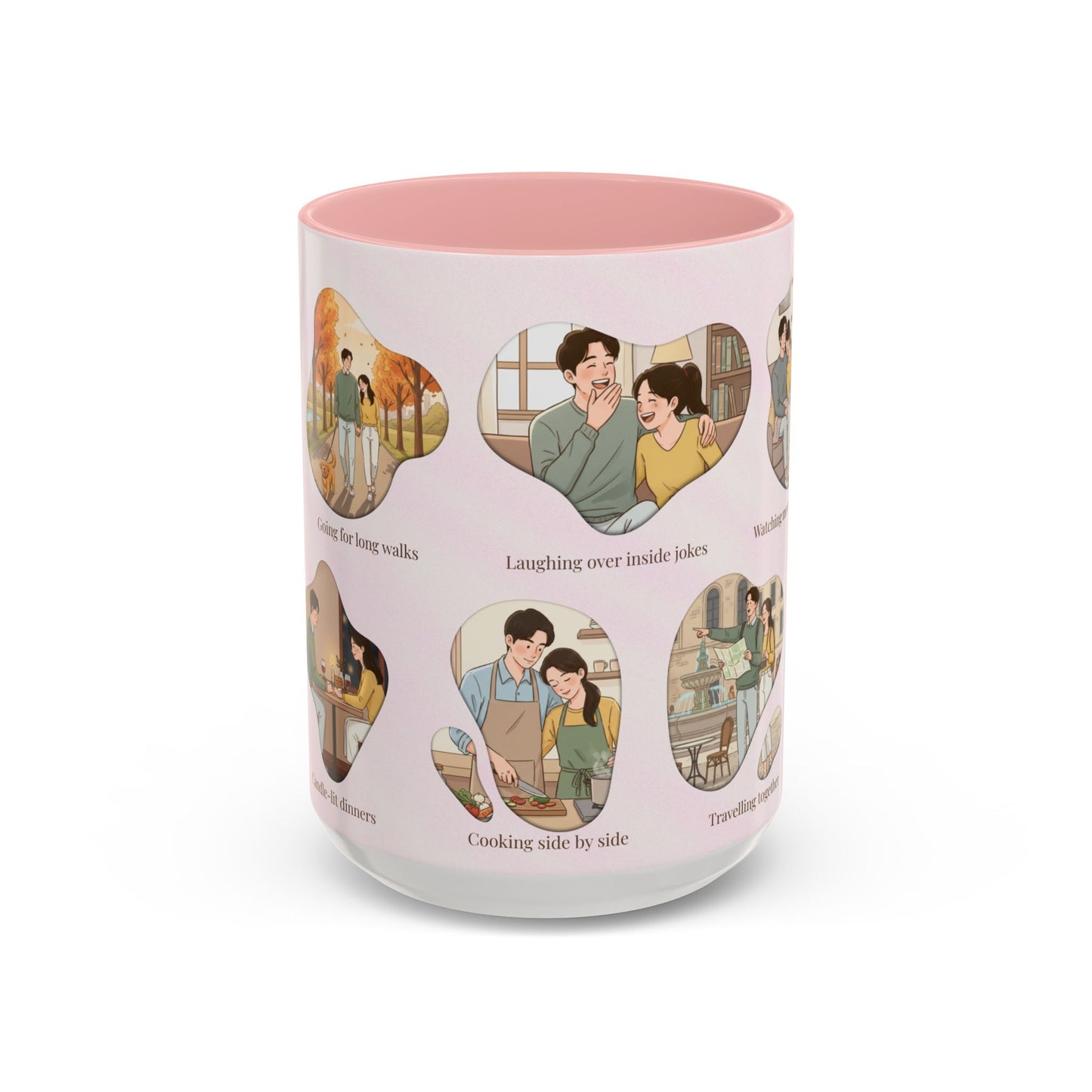 Our Favorite Things to Do Valentine’s Mug – Cozy Couples Illustrated Accent Coffee Mug - 14703