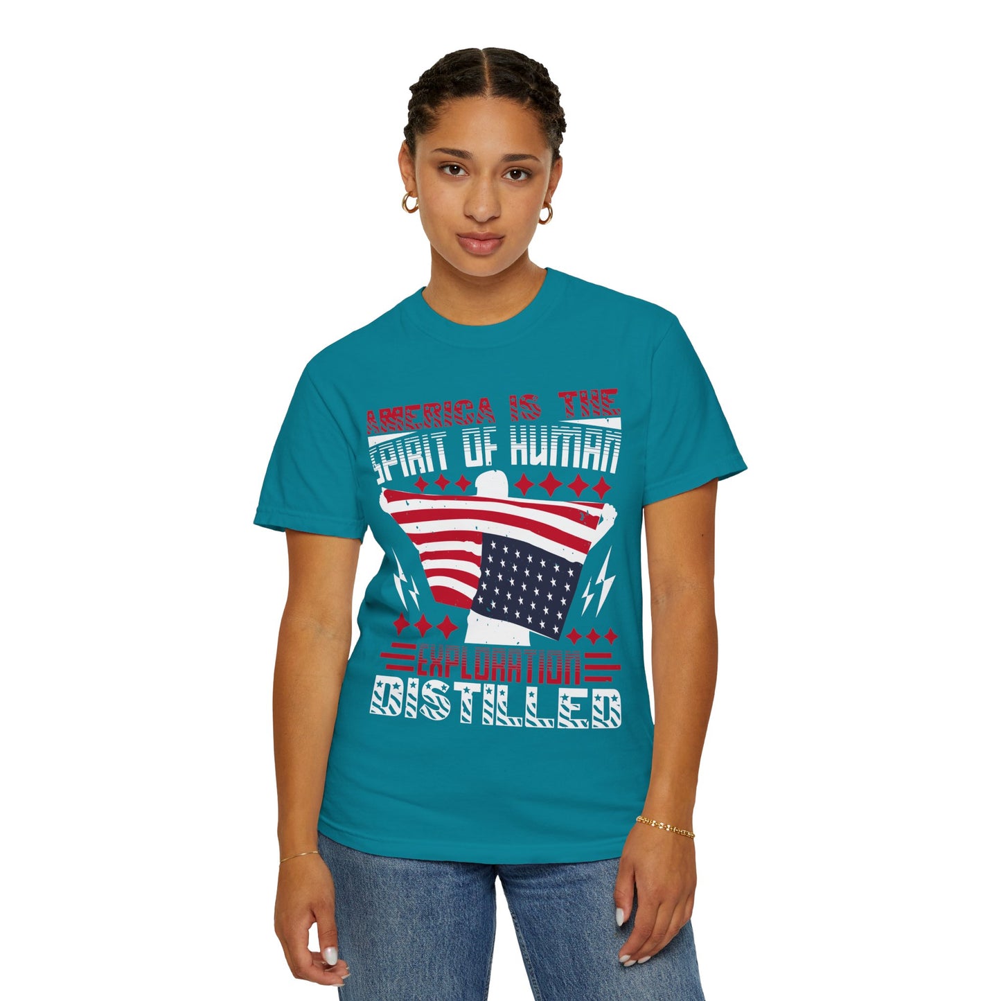 Patriotic Unisex T-Shirt - Spirit of Human Exploration, Independence Day Gift, July 4th Celebration Wear, American Pride Tee - 13792