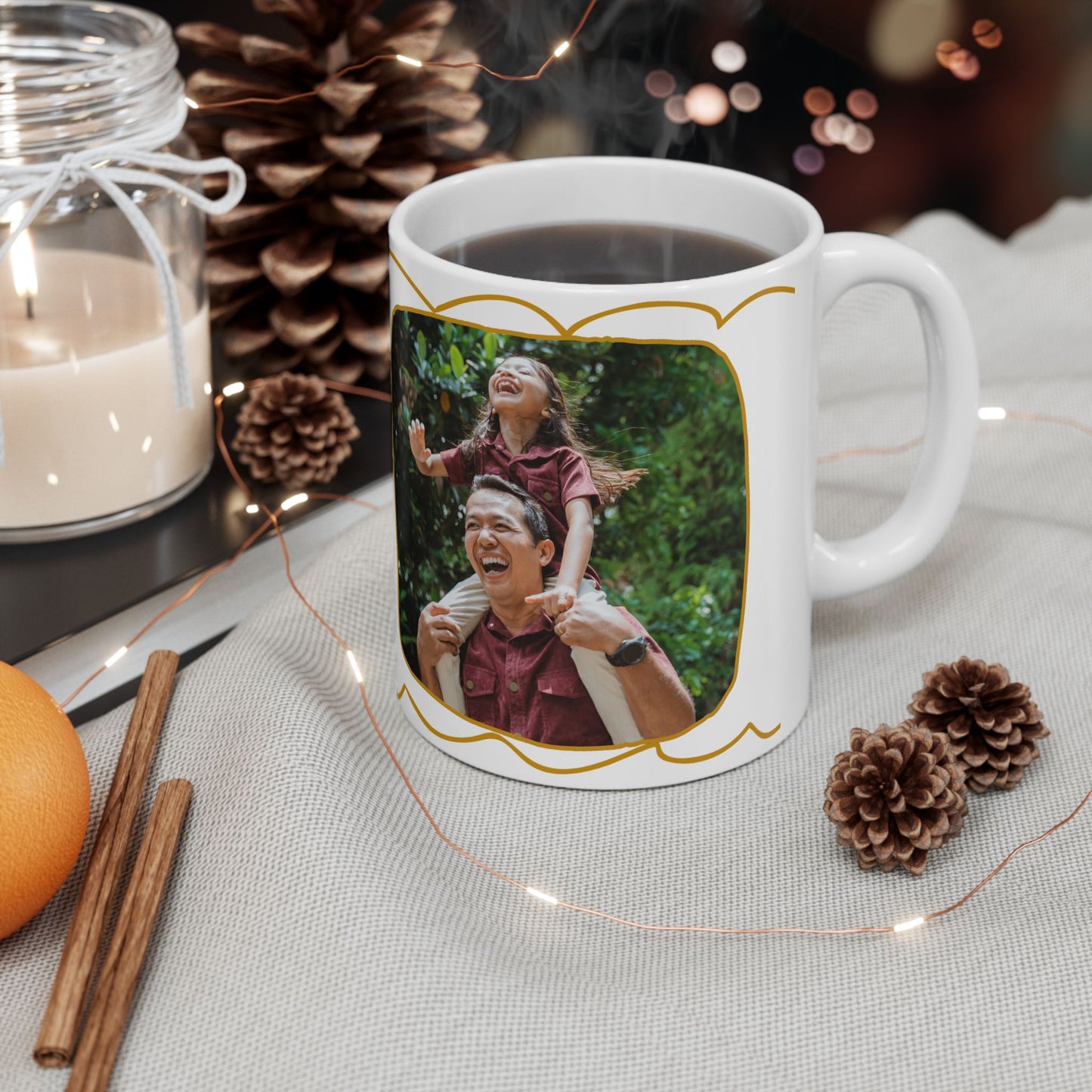 Best Dad Ever, Personalized Ceramic Mug, Fun Gift for Coffee Lovers, Custom Photo Mug - 14003