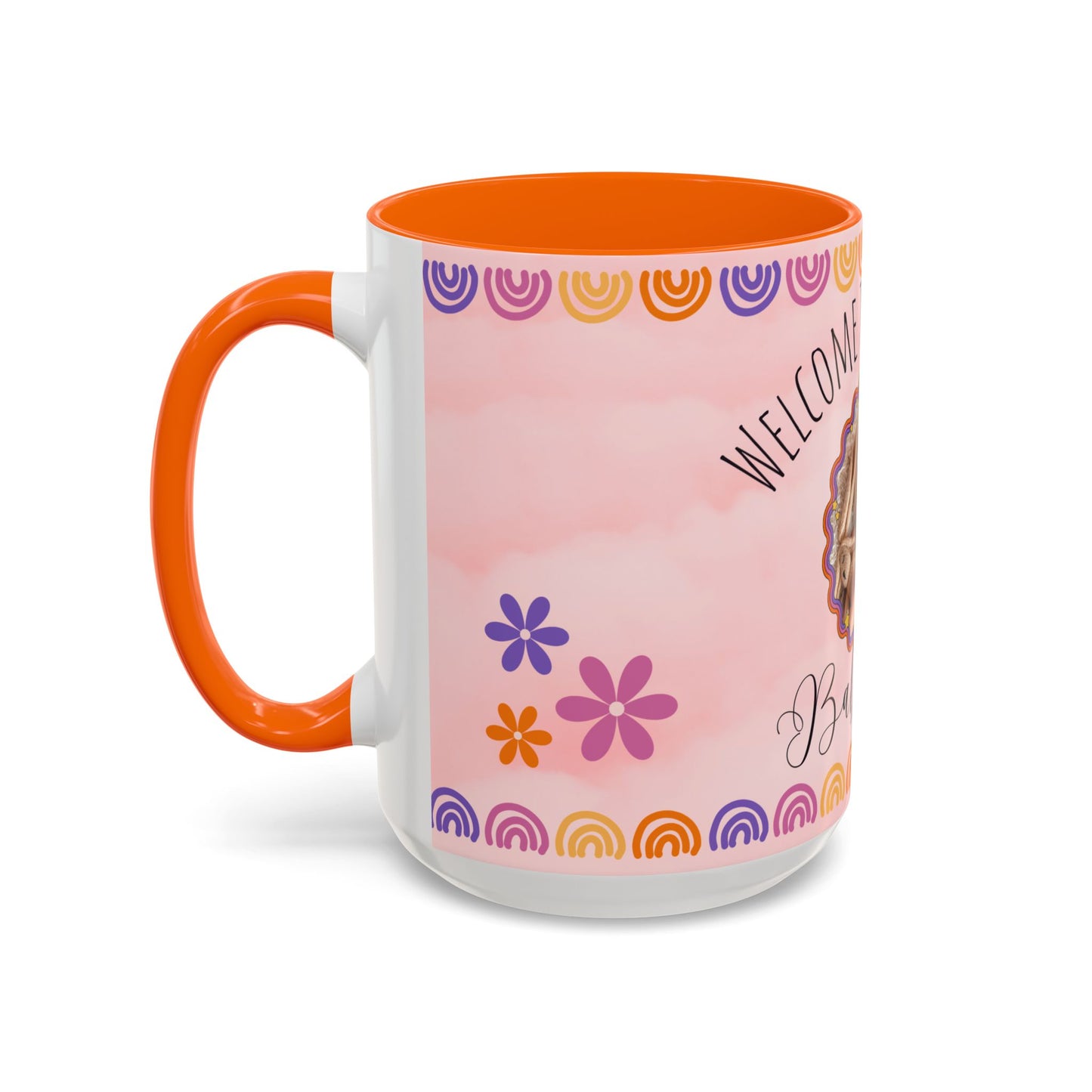 Welcome to the World, Baby Girl, Photo Customizable - Accent Coffee Mug (11, 15oz) - 11074