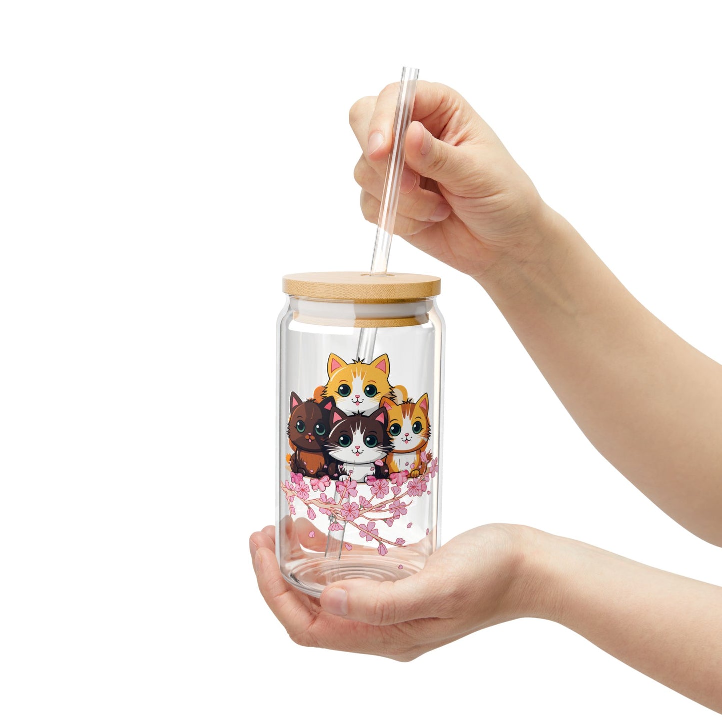 Kittens: Little Bundles of Joy,  Customizable - Sipper Glass, 16oz