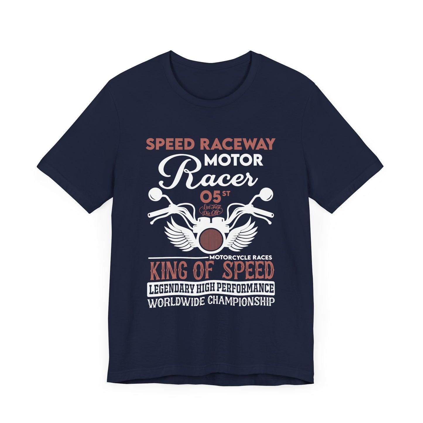 Speed Raceway, Motorcycle Races King of Speed - Unisex Jersey Short Sleeve Tee - 13105