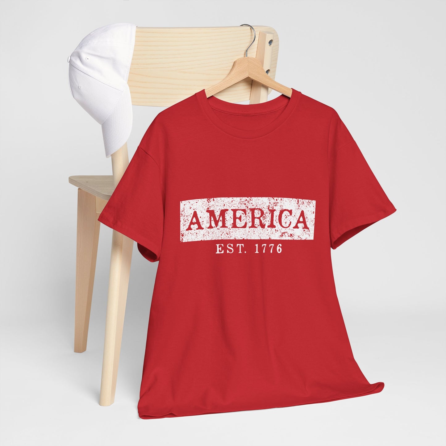 Patriotic Unisex Tee - America EST 1776, Vintage Style Shirt, Independence Day Gift, Casual Wear, Gifts for Him/Her - 13736
