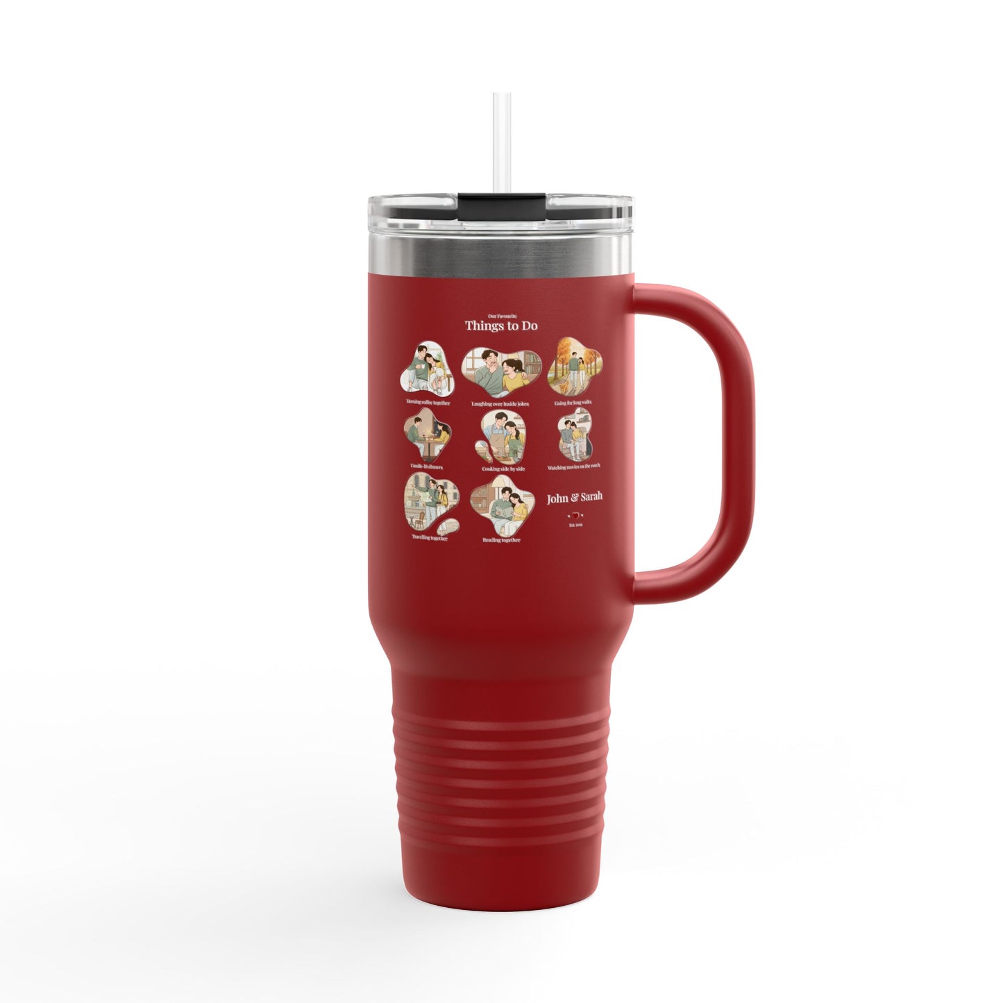Our Favourite Things to Do Together – Personalised Valentine’s 40oz Insulated Travel Tumbler - 14715