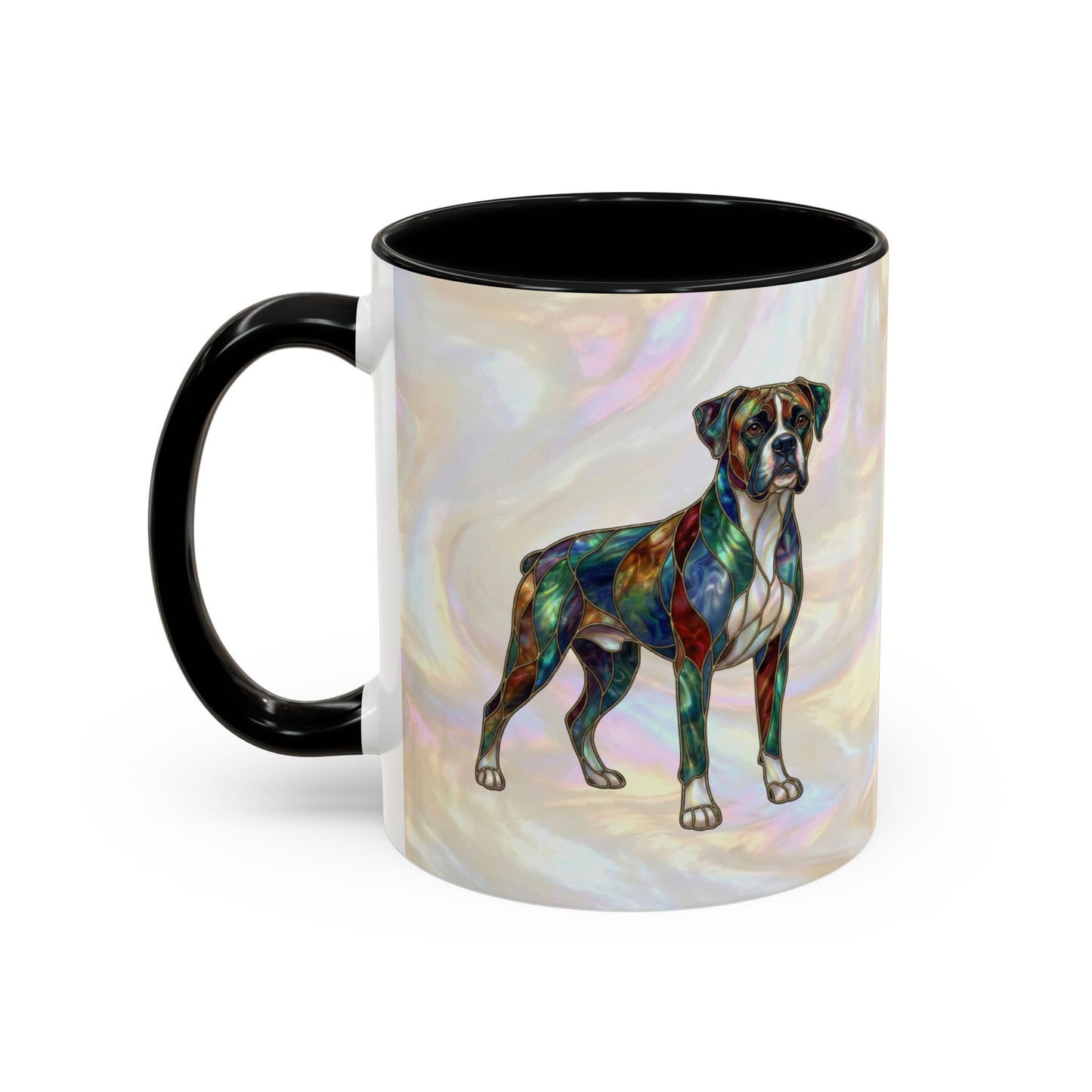 Boxer Accent Coffee Mug -Stained Glass Style (11/15oz) - 14621
