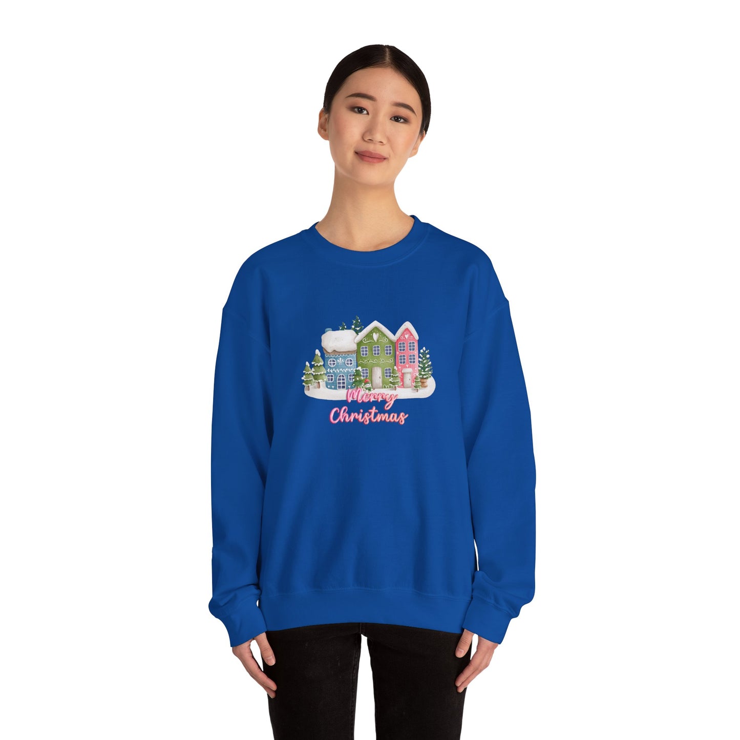 Merry Christmas, Houses - Unisex Heavy Blend™ Crewneck Sweatshirt - 10136