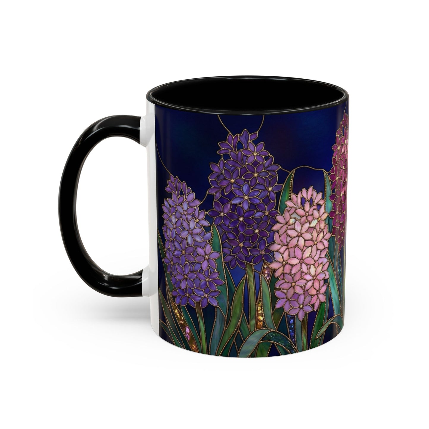 Hyacinth Floral Coffee Mug — Stained Glass Design (11/15 oz) - 14570