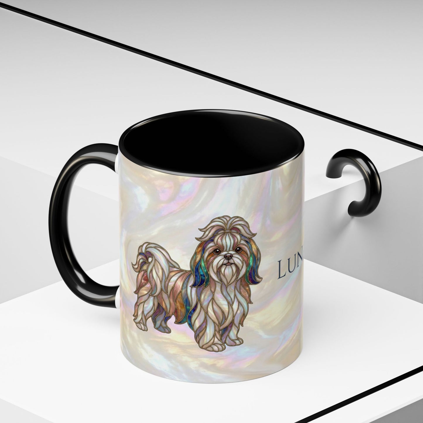 Shih Tzu Accent Coffee Mug – Stained Glass Design 11/15oz - 14647