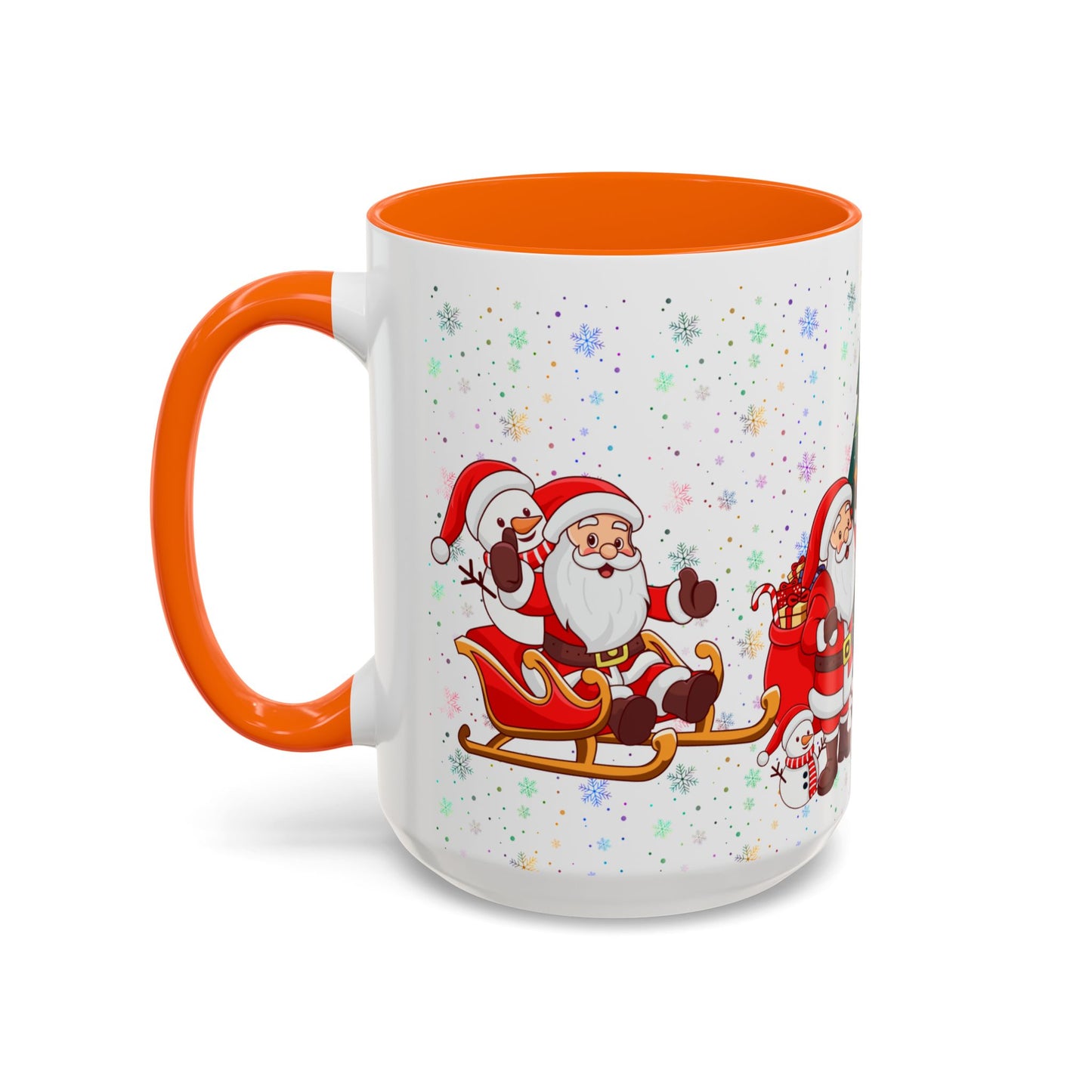 Christmas Party, Santa, Snowman & Reindeer - Accent Coffee Mug (11, 15oz) - 10427