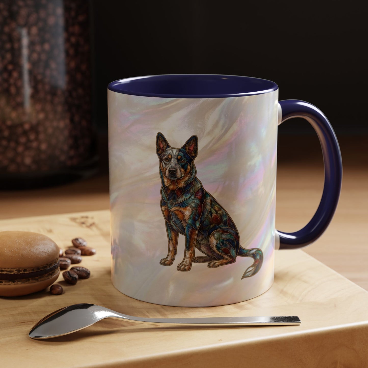 Australian Cattle Dog Accent Mug — Stained Glass Design (11/15oz) - 14613