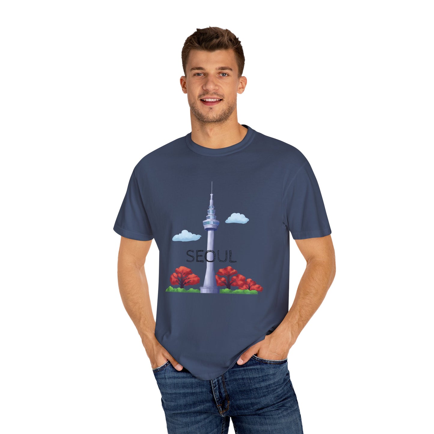 Seoul Skyline Unisex T-Shirt - Casual Travel Tee - 12046