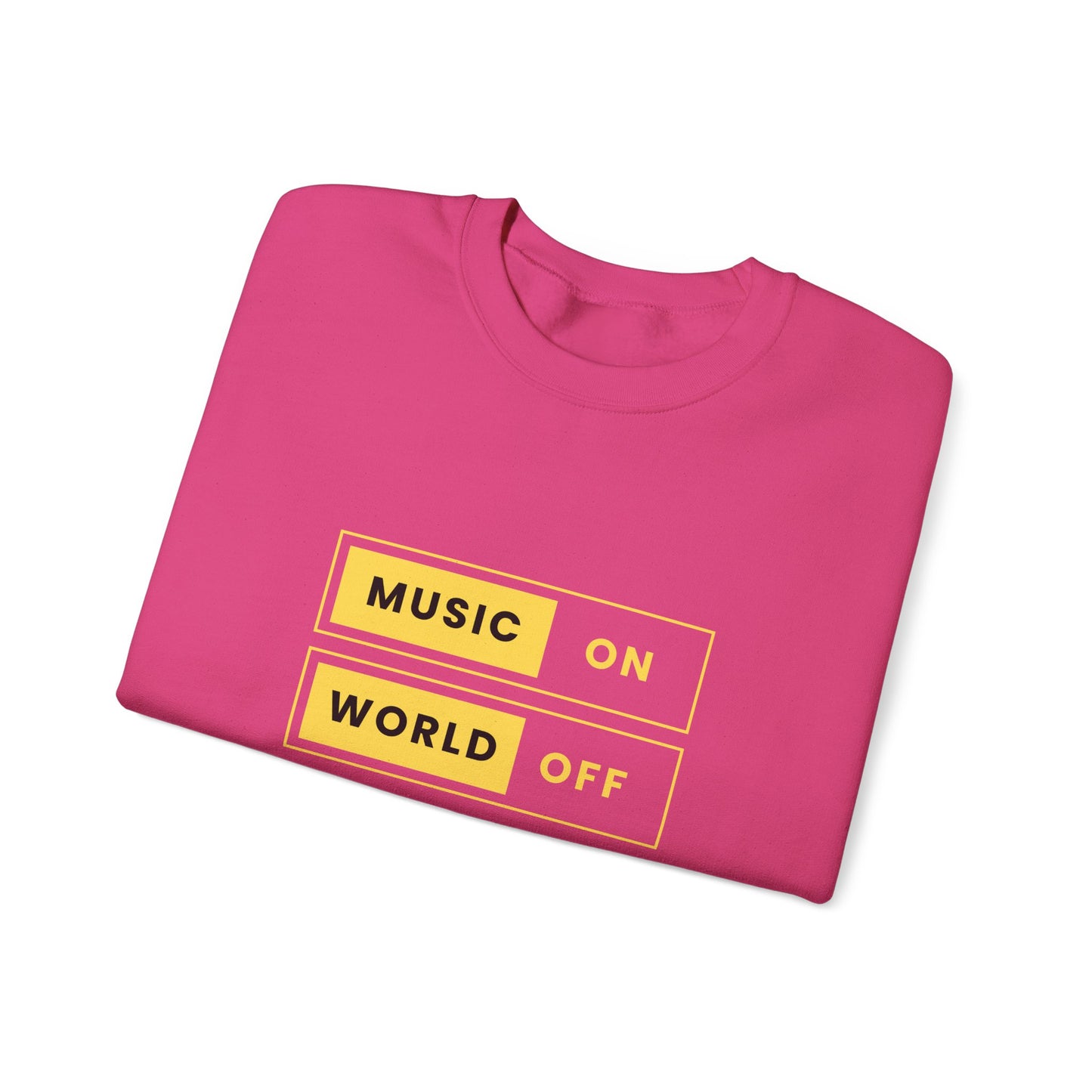 Music On, World Off - Unisex Heavy Blend™ Crewneck Sweatshirt - 10603
