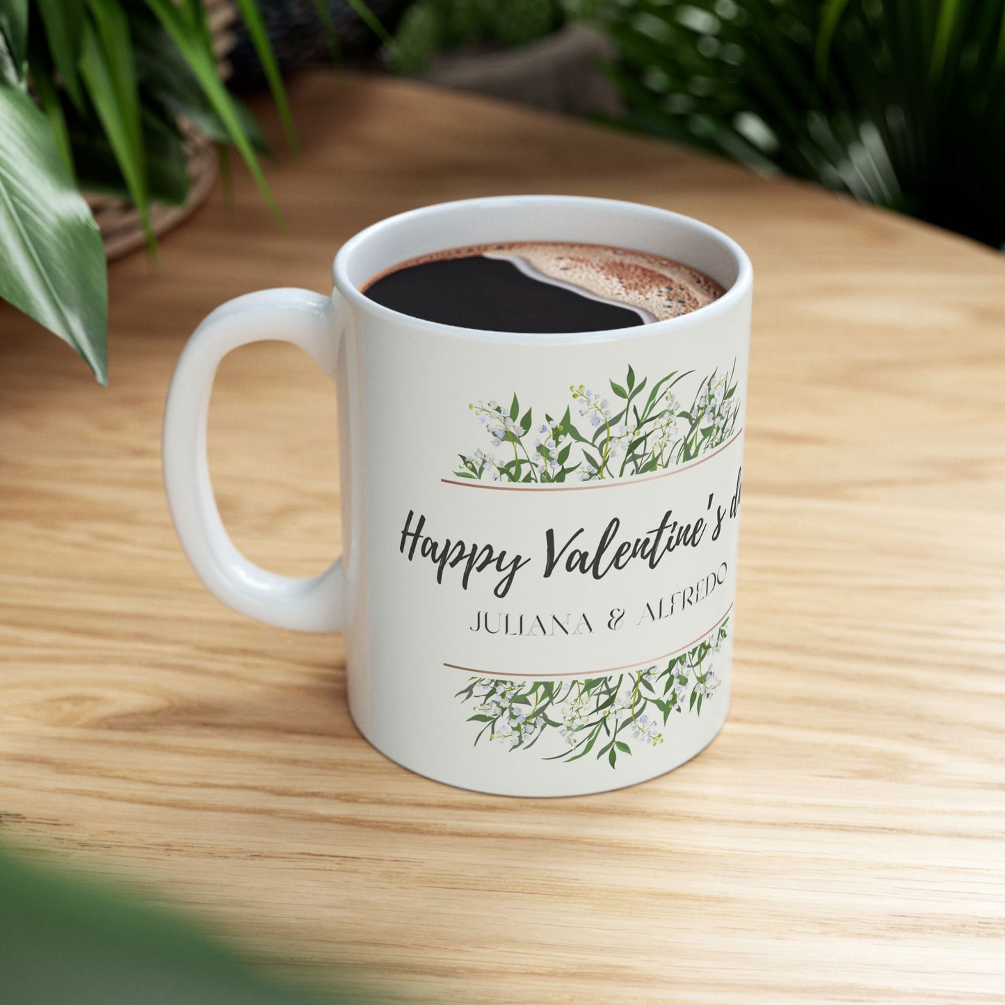 Happy Valentine's Day, Names, Customizable - Ceramic Mug, (11oz, 15oz) - 10924
