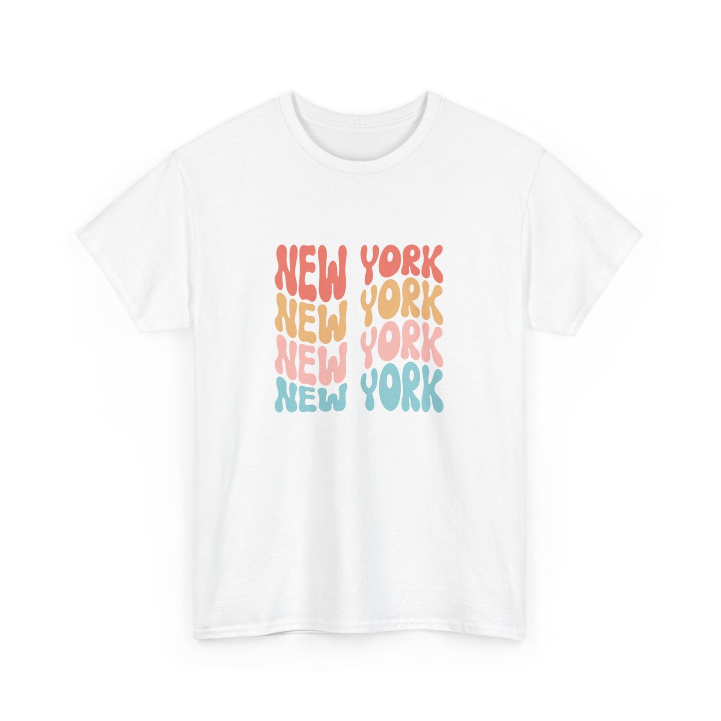 Retro New York Unisex Heavy Cotton Tee - Casual Streetwear Style - 12003