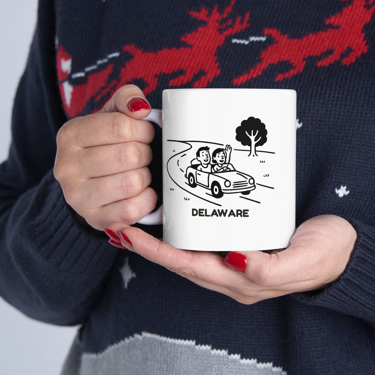 "Delaware: Where the roads are short and the good times are long." Ceramic Mug - 14122