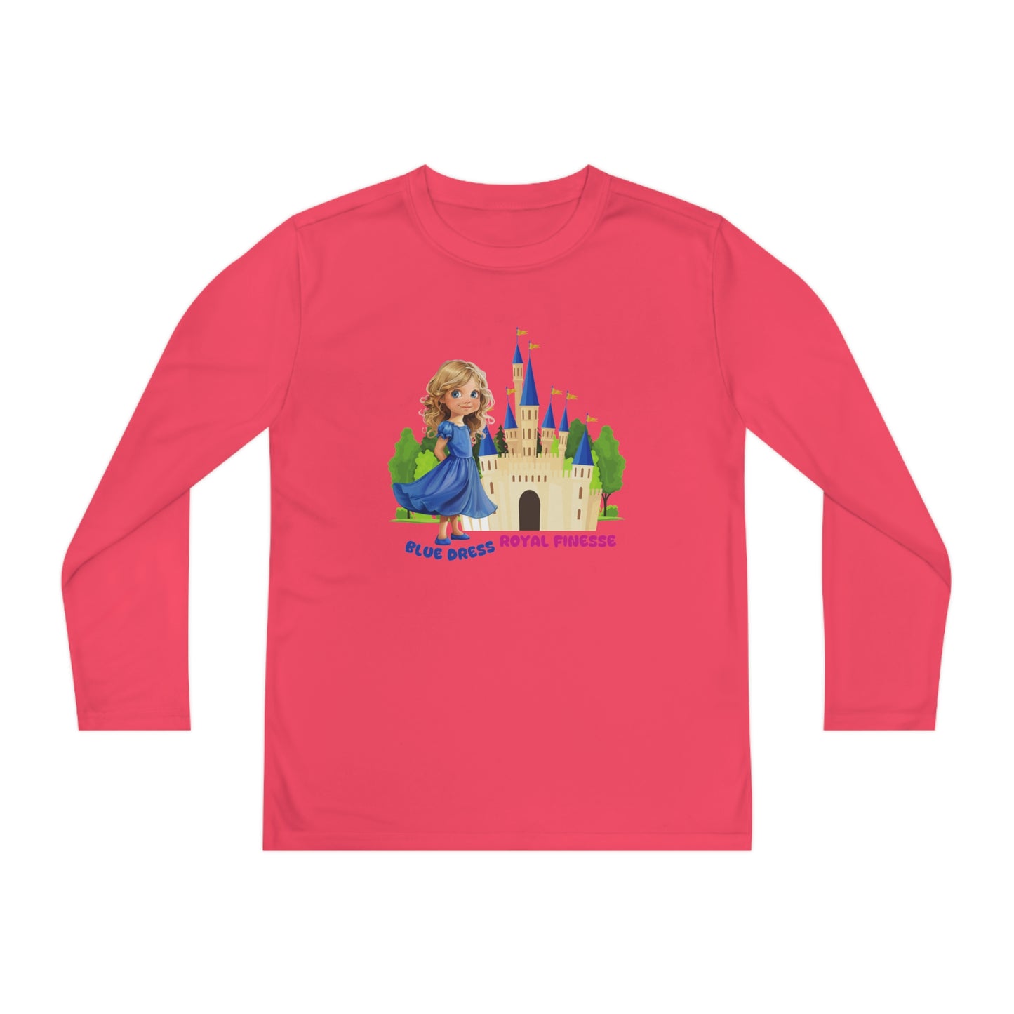 Blue Dress Princess, Royal Finesse - Youth Long Sleeve Competitor Tee