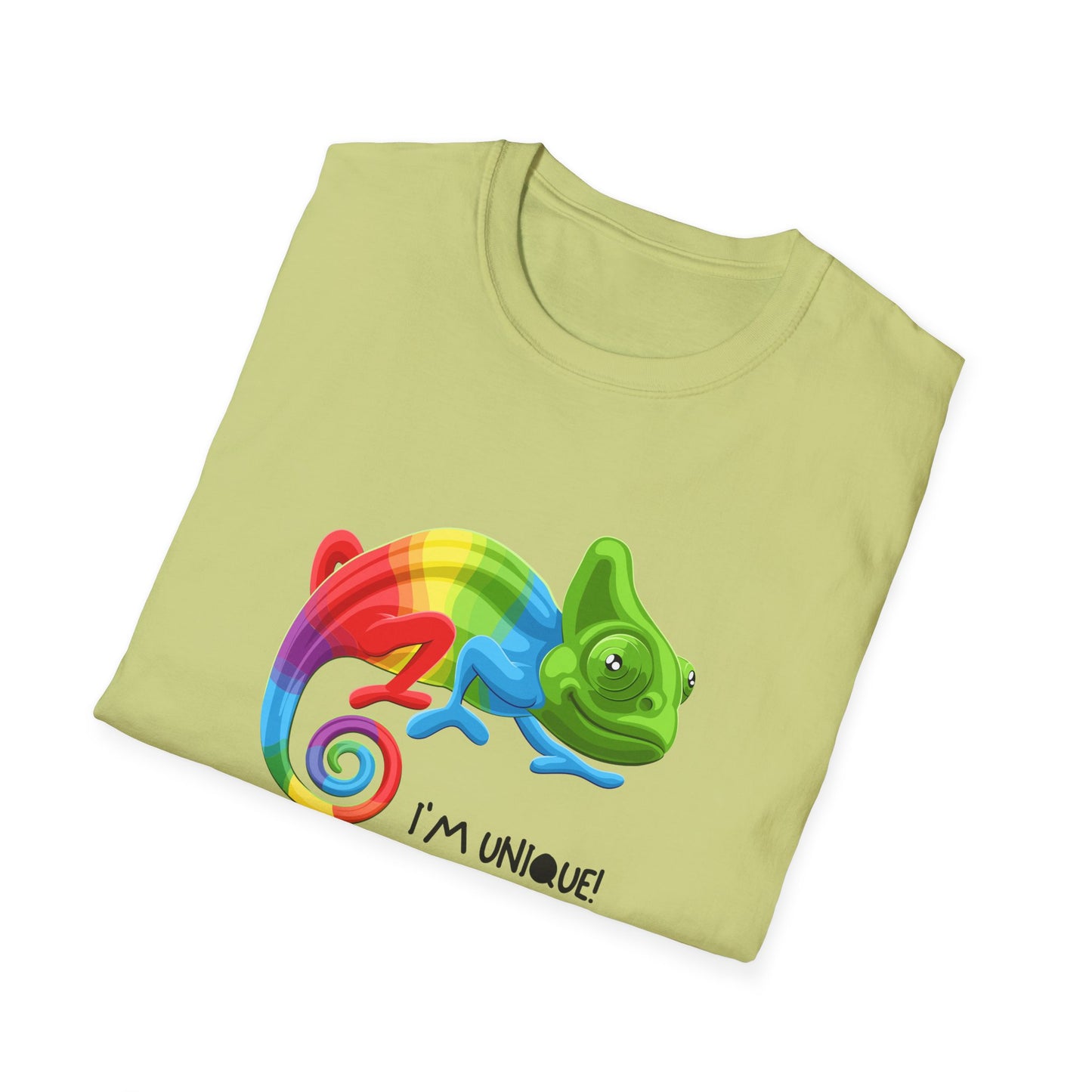 Unique Colorful Chameleon Unisex Softstyle T-Shirt - I'm Unique - 11823