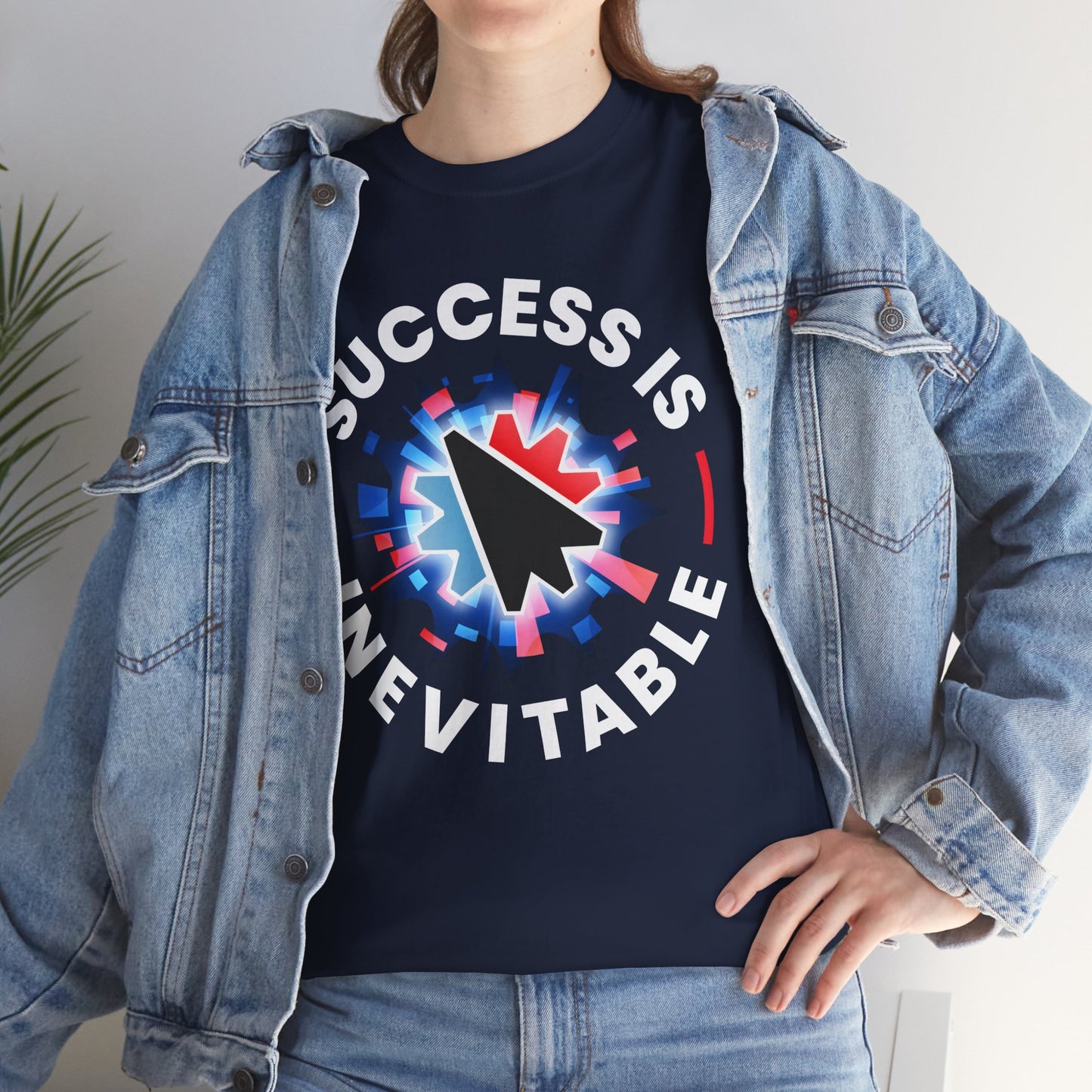 Success Is Inevitable T-Shirt – Motivational Graphic Tee with Cursor Design - 14884