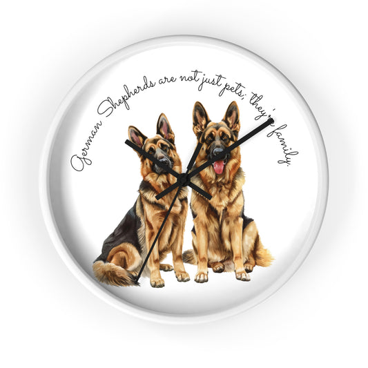 German Shepherds are not just pets; they're family - Wall Clock