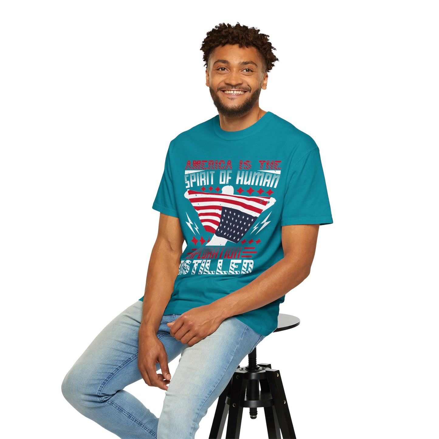 Patriotic Unisex T-Shirt - Spirit of Human Exploration, Independence Day Gift, July 4th Celebration Wear, American Pride Tee - 13792