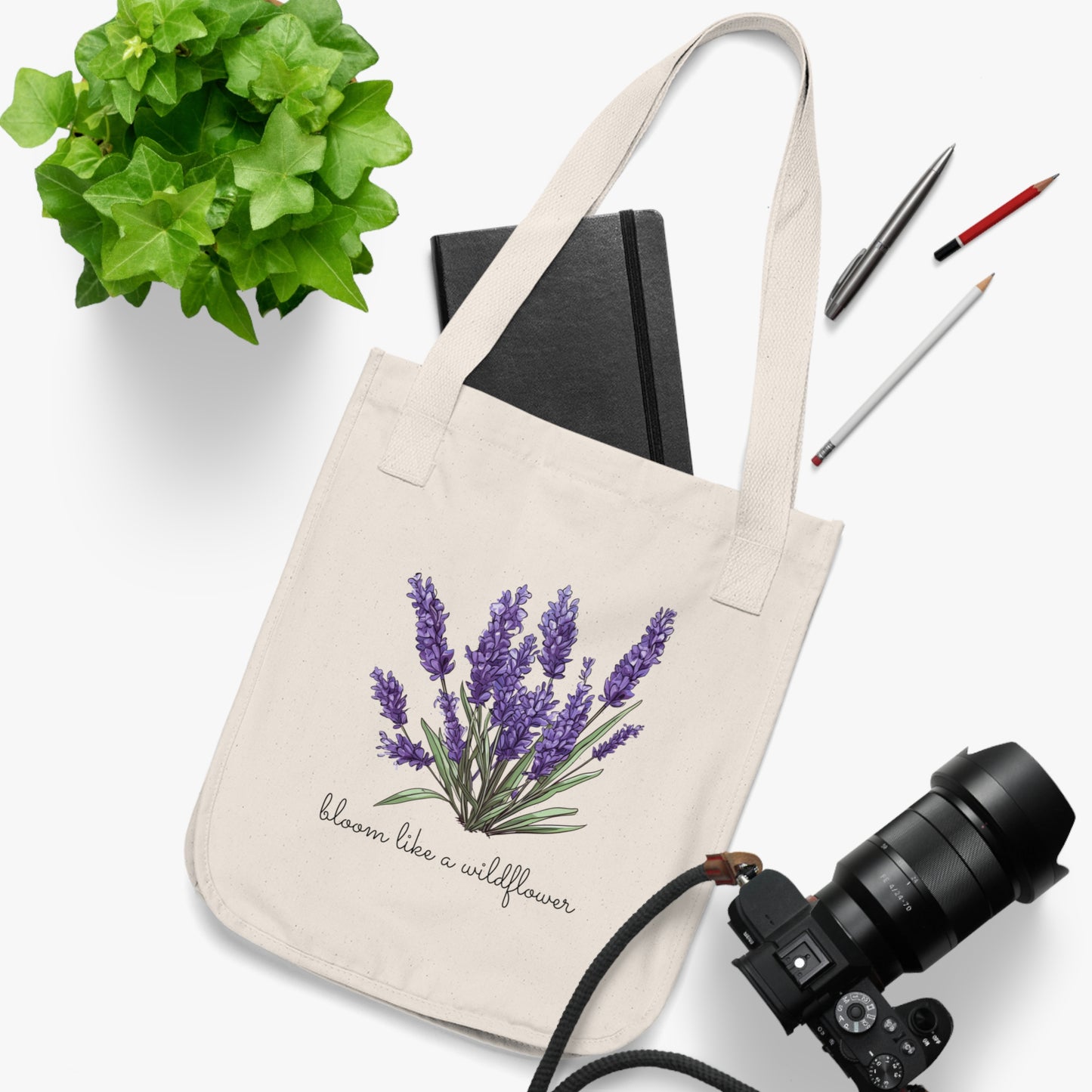 Bloom Like A Wildflower - Organic Canvas Tote Bag - 10162