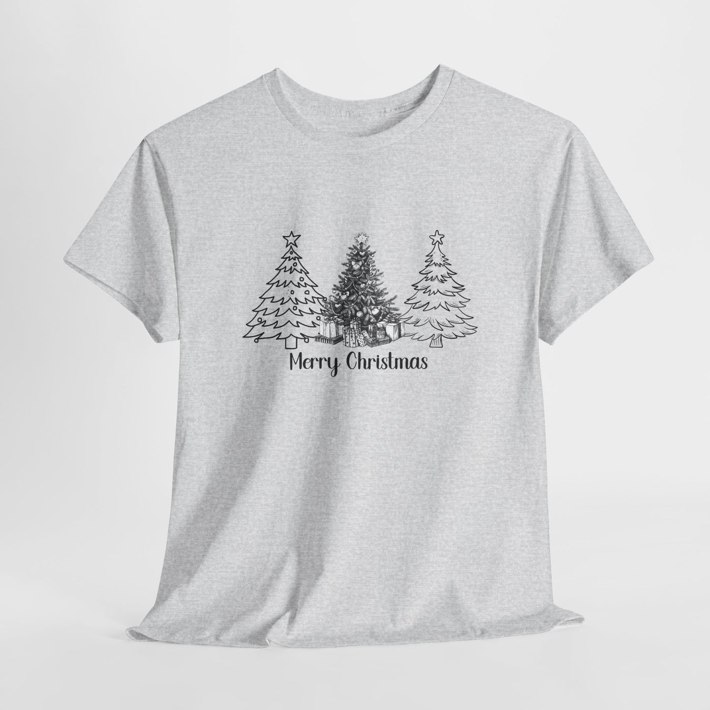 Merry Christmas, Trees - Unisex Heavy Cotton Tee - 10112