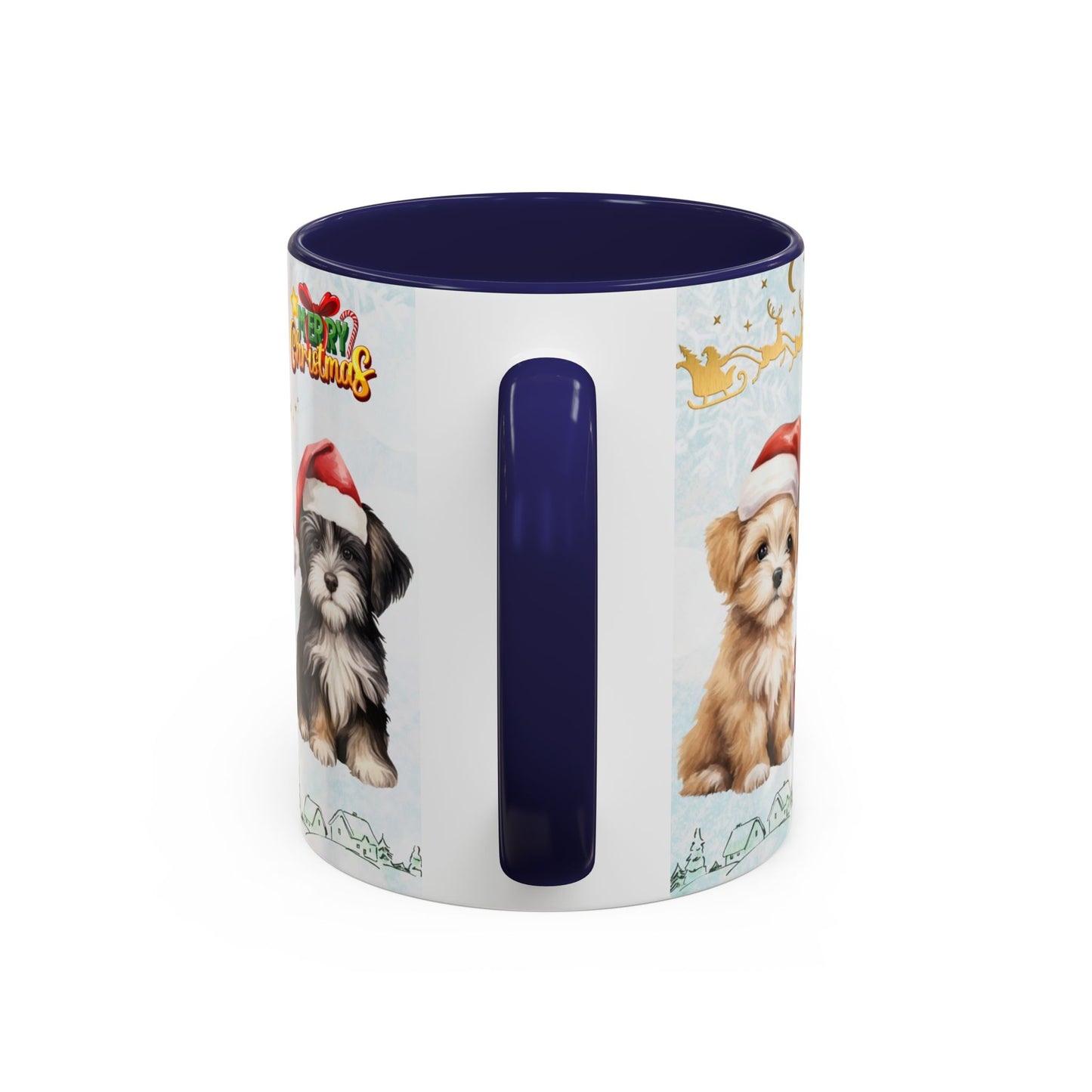 Merry Christmas, Puppies - Accent Coffee Mug (11, 15oz)