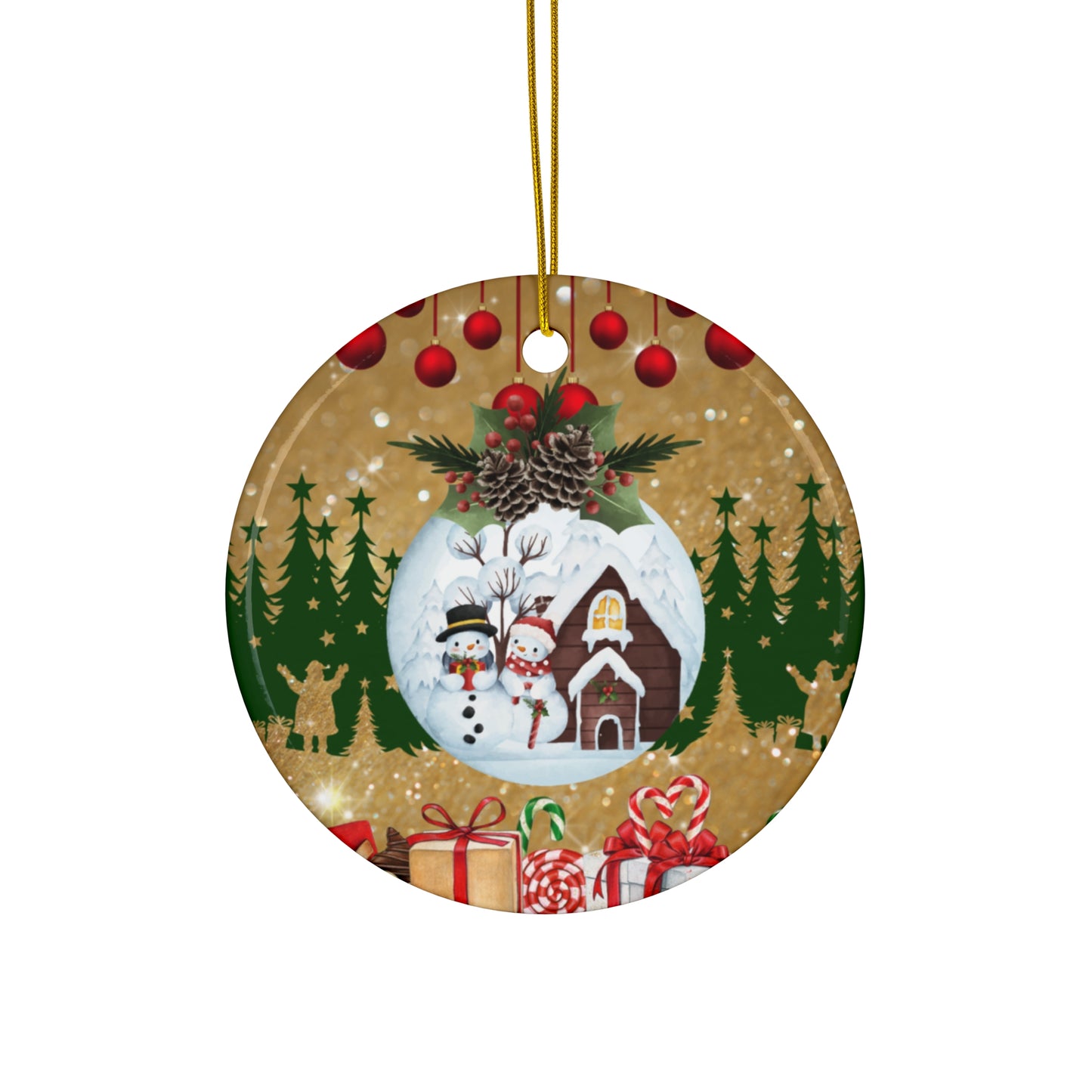 Merry Christmas - Ceramic Ornament, 4 Shapes