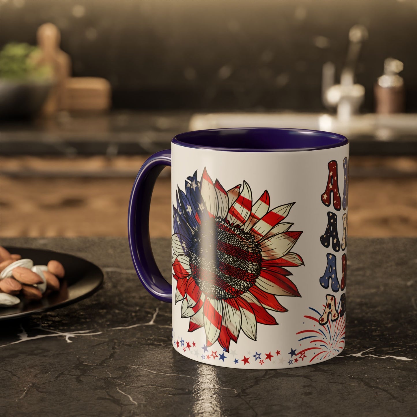 July 4, Red & Blue, Colorful Mugs, 11oz - 10590