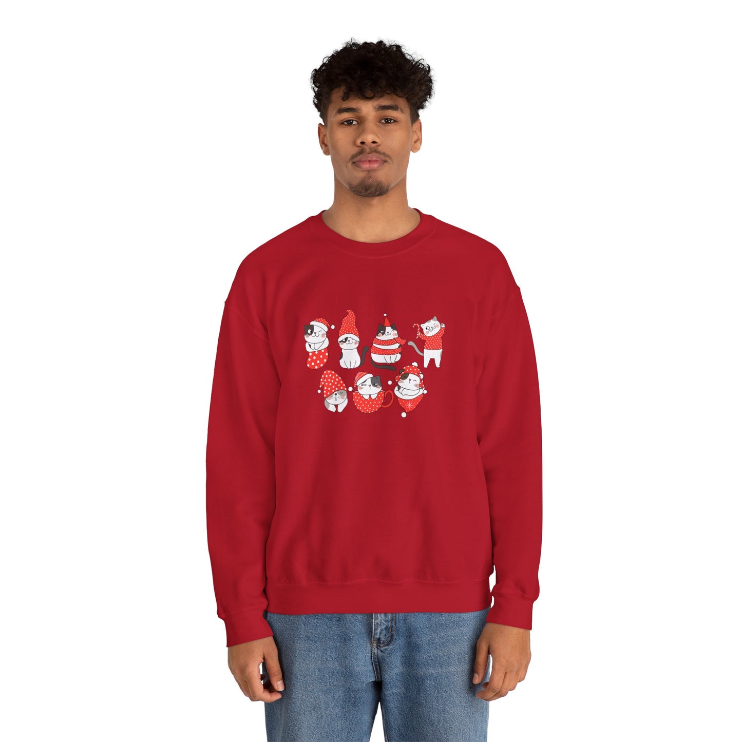 Cats, Merry Christmas - Unisex Heavy Blend™ Crewneck Sweatshirt - 10047