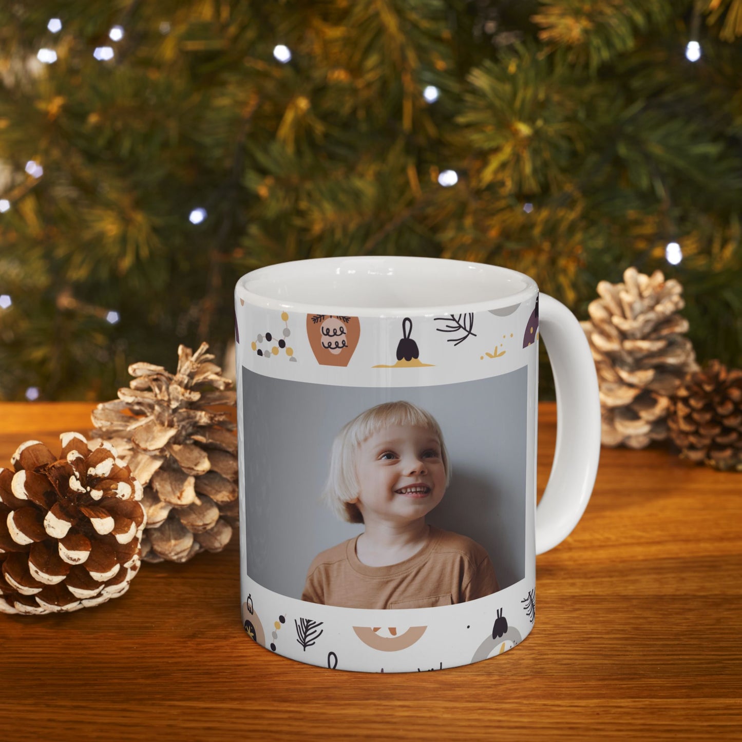 Noah's Christmas Mug, Photo & Name Customizable - Ceramic Mug, (11oz, 15oz) - 11061
