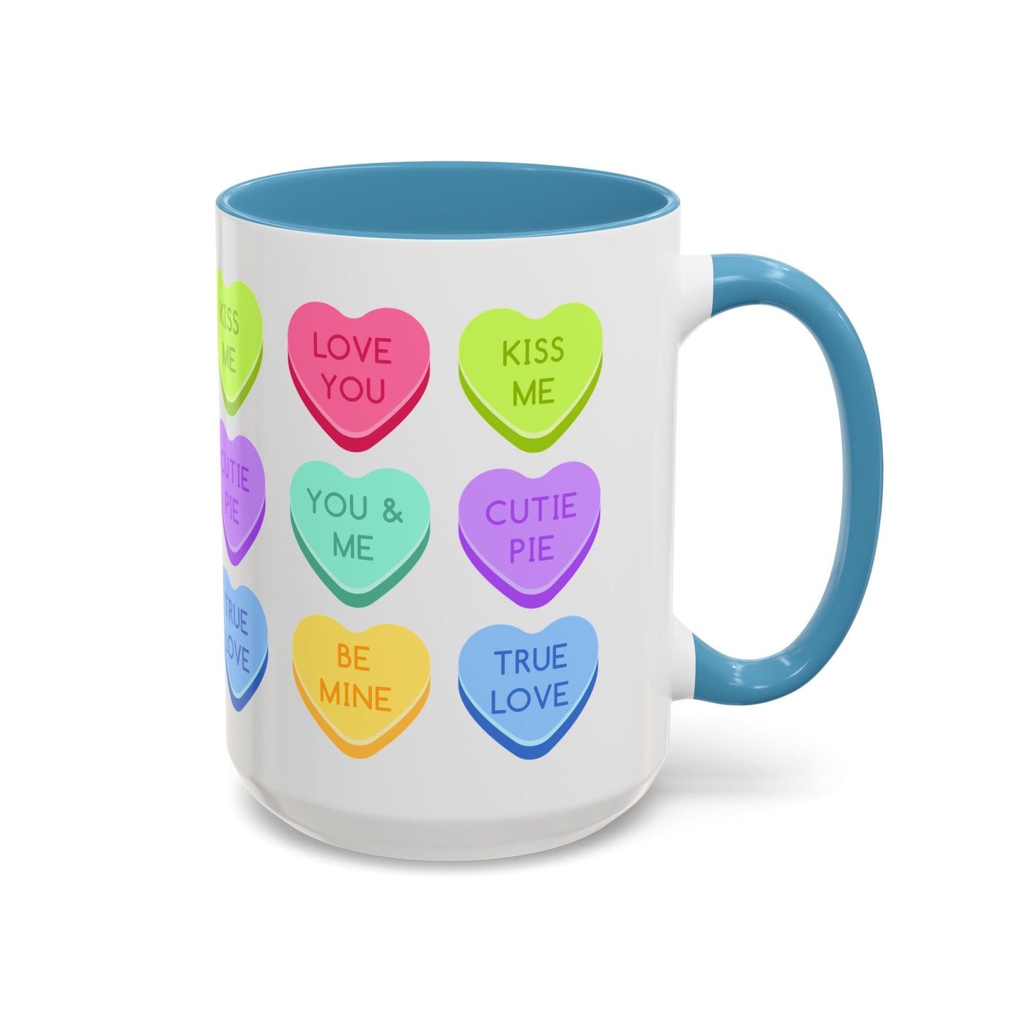 Love You, Kiss Me - Accent Coffee Mug (11, 15oz) - 11541