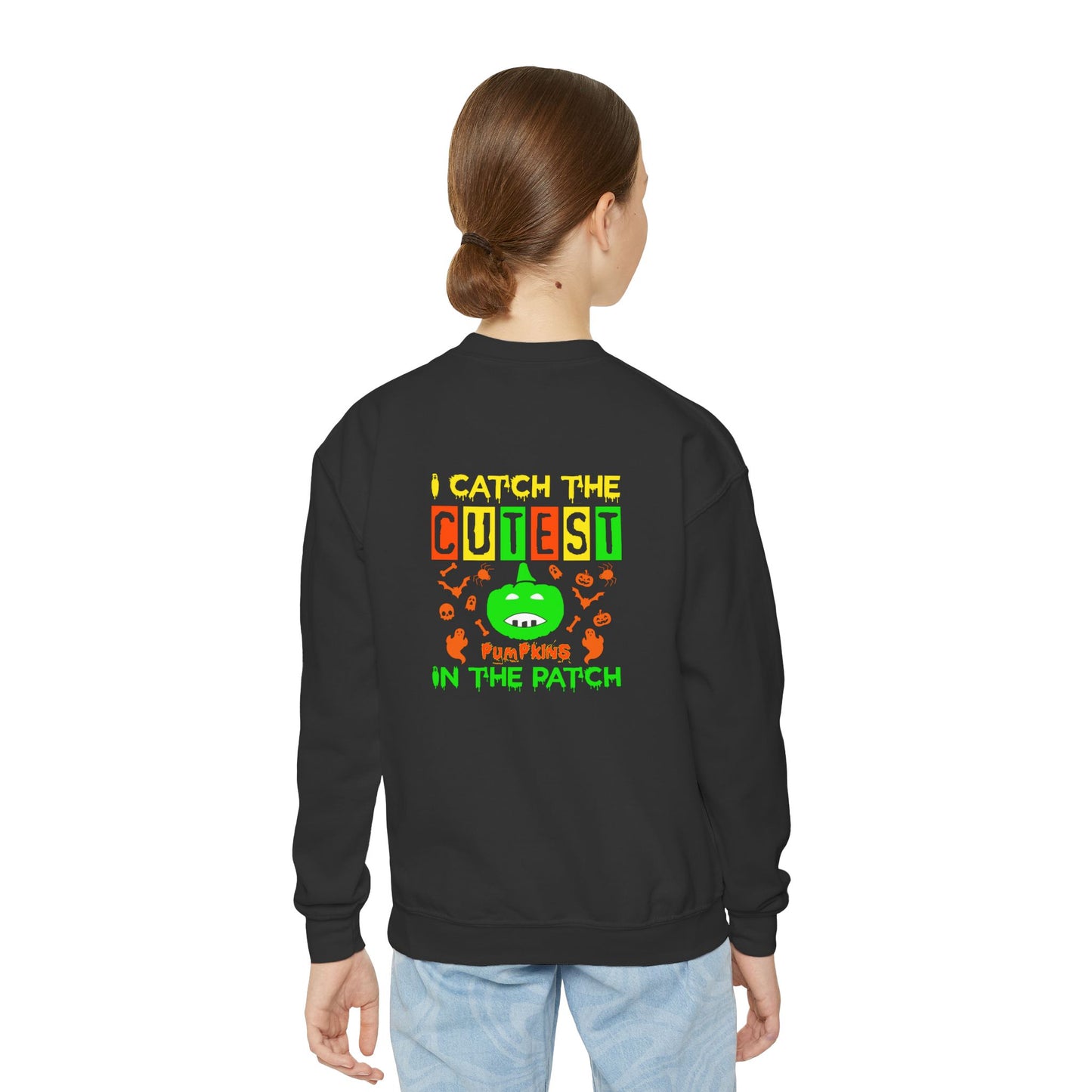 I Catch The Cutest Pumpkins In The Patch  - Youth Crewneck Sweatshirt