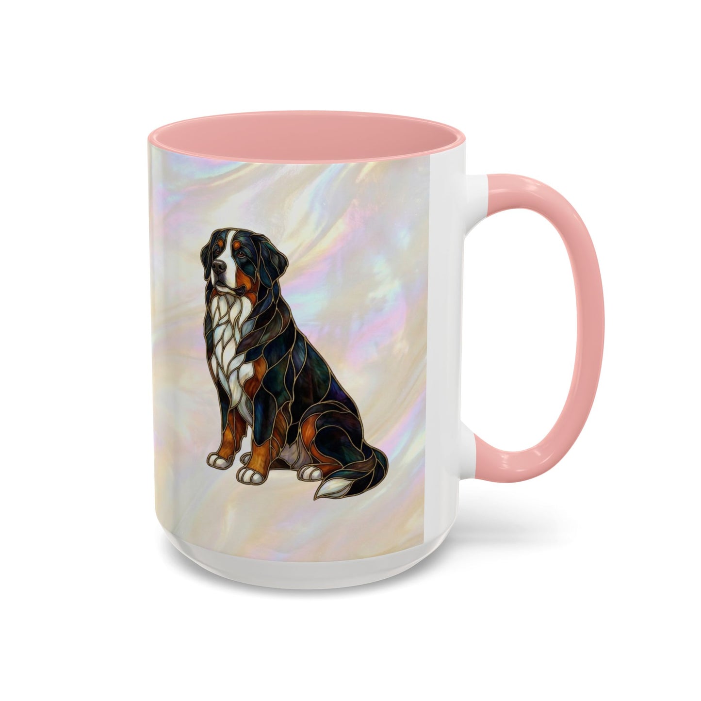 Bernese Mountain Dog Accent Coffee Mug — Stained Glass Design (11/15 oz) - 14617