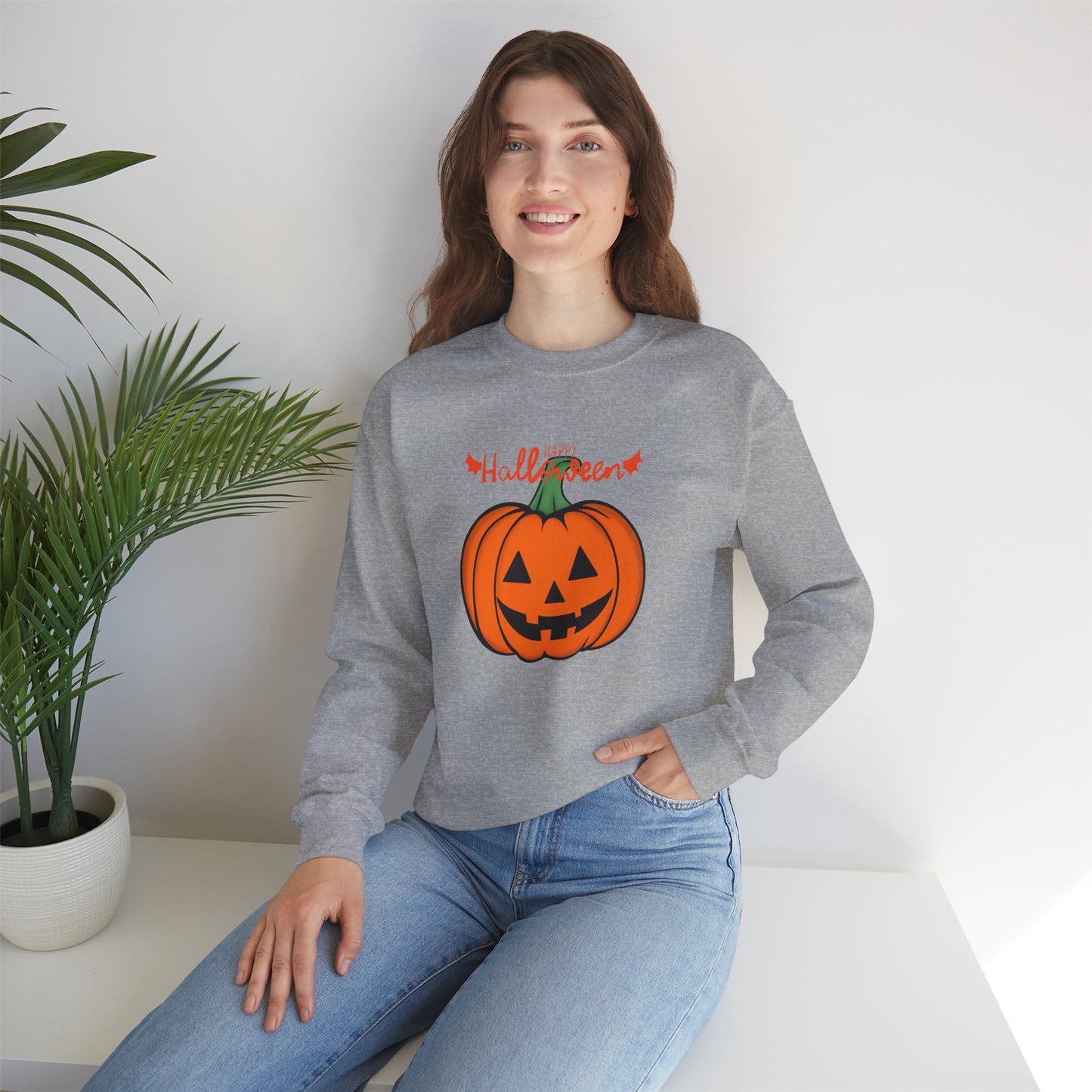 Happy Halloween, Big Pumpkin - Unisex Heavy Blend™ Crewneck Sweatshirt